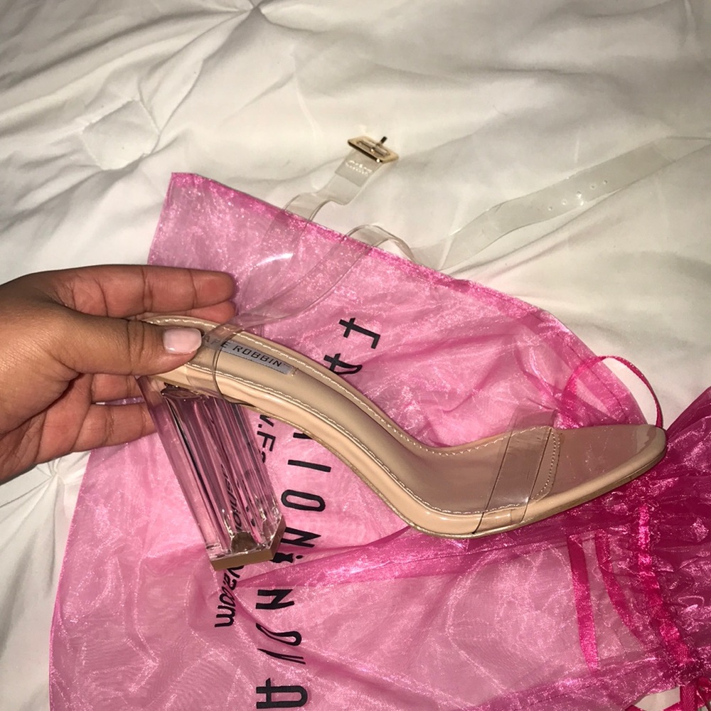 Clear strap heels